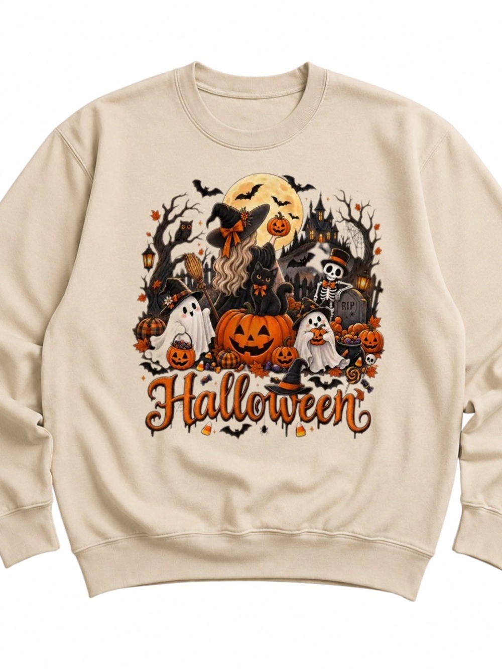 Off White Halloween Graphic Sweatshirt